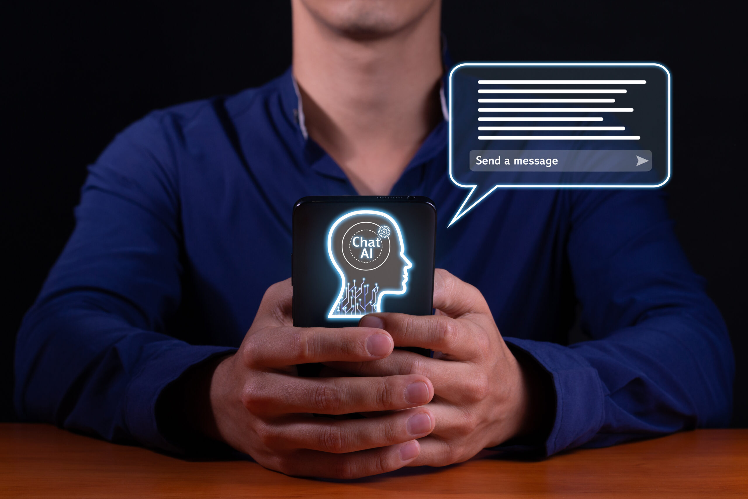 Human-AI Interaction: Chatting with Intelligent Virtual Assistant on Smartphone. New generation artificial intelligence chat.