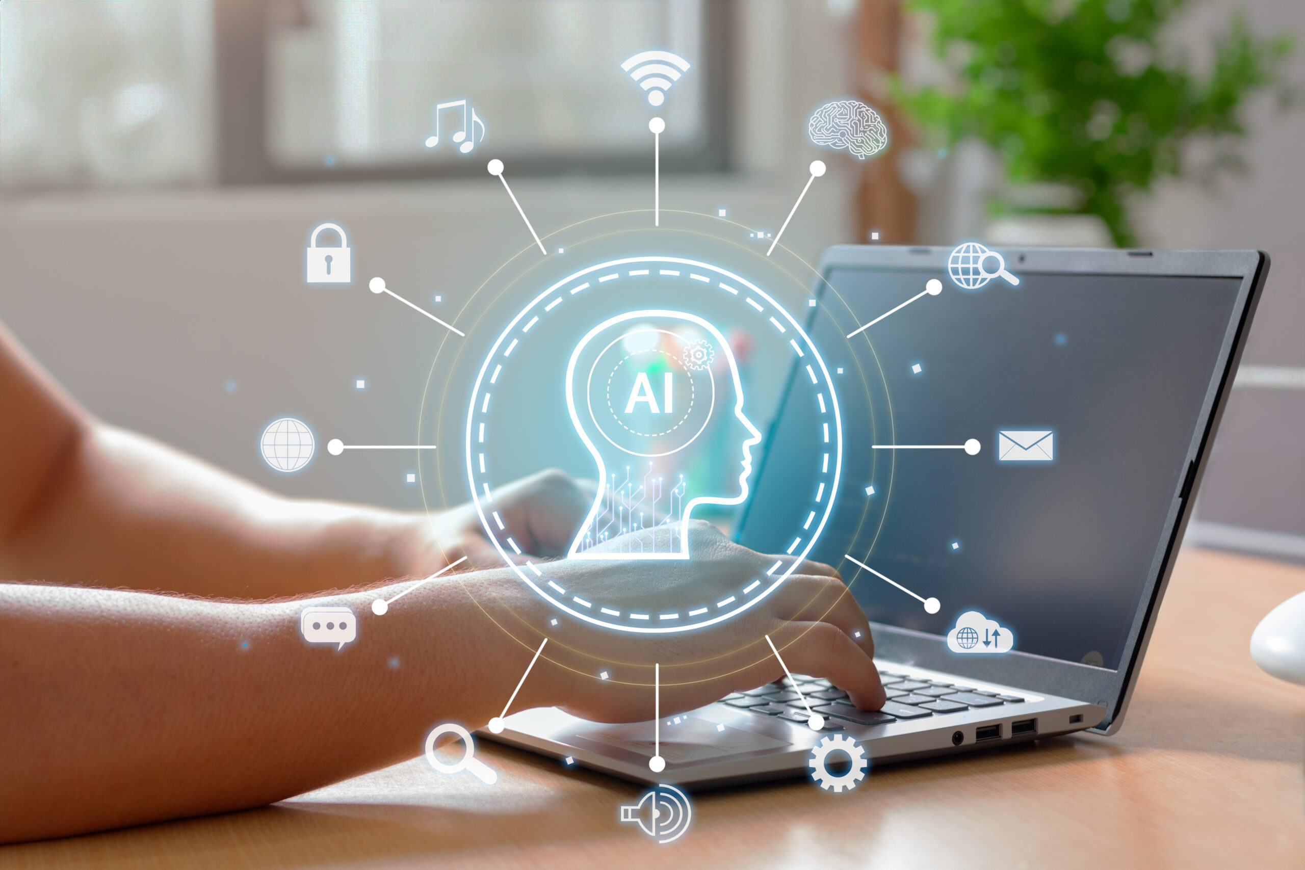 Using the intelligence of a laptop to interact with an artificial intelligence. Innovative automation technology. Using the intelligence of a laptop to interact with an artificial intelligence. Innovative automation technology.